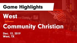 West  vs Community Christian  Game Highlights - Dec. 12, 2019