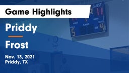 Priddy  vs Frost  Game Highlights - Nov. 13, 2021