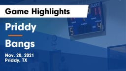 Priddy  vs Bangs Game Highlights - Nov. 20, 2021