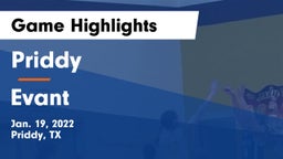 Priddy  vs Evant  Game Highlights - Jan. 19, 2022