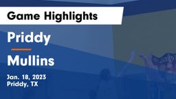 Priddy  vs Mullins  Game Highlights - Jan. 18, 2023