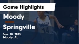 Moody  vs Springville  Game Highlights - Jan. 28, 2023