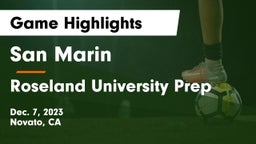 San Marin  vs Roseland University Prep Game Highlights - Dec. 7, 2023