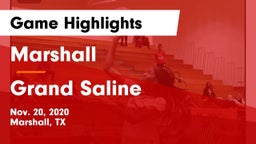 Marshall  vs Grand Saline  Game Highlights - Nov. 20, 2020