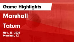 Marshall  vs Tatum  Game Highlights - Nov. 23, 2020