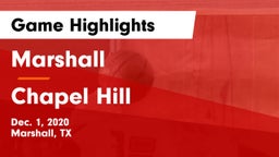 Marshall  vs Chapel Hill  Game Highlights - Dec. 1, 2020