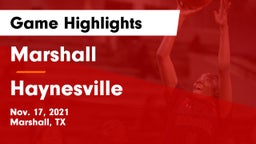 Marshall  vs Haynesville  Game Highlights - Nov. 17, 2021