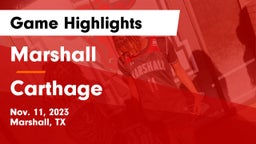 Marshall  vs Carthage  Game Highlights - Nov. 11, 2023