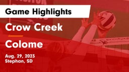 Crow Creek  vs Colome Game Highlights - Aug. 29, 2023