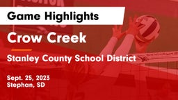 Crow Creek  vs Stanley County School District Game Highlights - Sept. 25, 2023