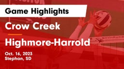 Crow Creek  vs Highmore-Harrold  Game Highlights - Oct. 16, 2023