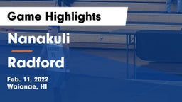 Nanakuli  vs Radford Game Highlights - Feb. 11, 2022