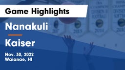Nanakuli  vs Kaiser  Game Highlights - Nov. 30, 2022