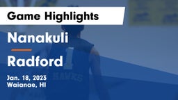 Nanakuli  vs Radford Game Highlights - Jan. 18, 2023