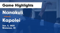 Nanakuli  vs Kapolei  Game Highlights - Jan. 5, 2024