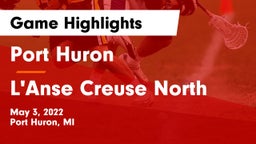 Port Huron  vs L'Anse Creuse North  Game Highlights - May 3, 2022