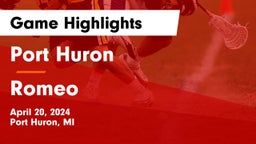 Port Huron  vs Romeo  Game Highlights - April 20, 2024