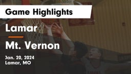 Lamar  vs Mt. Vernon  Game Highlights - Jan. 20, 2024