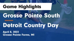 Grosse Pointe South  vs Detroit Country Day  Game Highlights - April 8, 2022