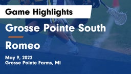Grosse Pointe South  vs Romeo  Game Highlights - May 9, 2022