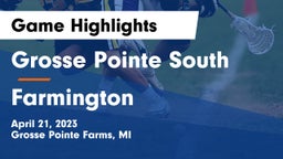 Grosse Pointe South  vs Farmington  Game Highlights - April 21, 2023