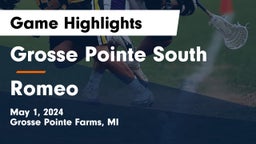 Grosse Pointe South  vs Romeo  Game Highlights - May 1, 2024
