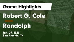 Robert G. Cole  vs Randolph  Game Highlights - Jan. 29, 2021