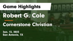 Robert G. Cole  vs Cornerstone Christian  Game Highlights - Jan. 13, 2023