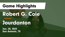 Robert G. Cole  vs Jourdanton  Game Highlights - Jan. 20, 2023