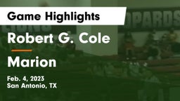 Robert G. Cole  vs Marion  Game Highlights - Feb. 4, 2023