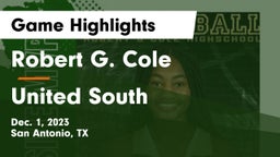 Robert G. Cole  vs United South  Game Highlights - Dec. 1, 2023
