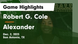 Robert G. Cole  vs Alexander  Game Highlights - Dec. 2, 2023