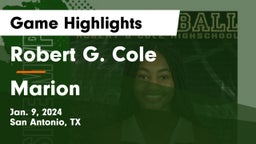 Robert G. Cole  vs Marion  Game Highlights - Jan. 9, 2024