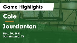 Cole  vs Jourdanton  Game Highlights - Dec. 20, 2019