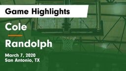Cole  vs Randolph Game Highlights - March 7, 2020