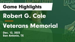 Robert G. Cole  vs Veterans Memorial  Game Highlights - Dec. 12, 2023