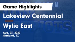 Lakeview Centennial  vs Wylie East  Game Highlights - Aug. 23, 2022