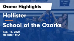 Hollister  vs School of the Ozarks Game Highlights - Feb. 13, 2020