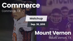 Matchup: Commerce  vs. Mount Vernon  2016