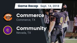 Recap: Commerce  vs. Community  2018