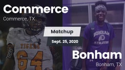 Matchup: Commerce  vs. Bonham  2020