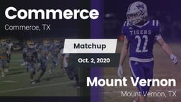 Matchup: Commerce  vs. Mount Vernon  2020