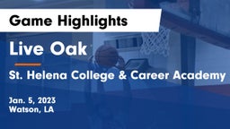 Live Oak  vs St. Helena College & Career Academy Game Highlights - Jan. 5, 2023