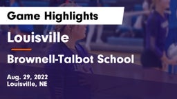Louisville  vs Brownell-Talbot School Game Highlights - Aug. 29, 2022