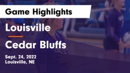 Louisville  vs Cedar Bluffs  Game Highlights - Sept. 24, 2022