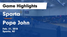 Sparta  vs Pope John Game Highlights - Feb. 21, 2018