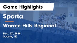 Sparta  vs Warren Hills Regional  Game Highlights - Dec. 27, 2018