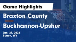 Braxton County  vs Buckhannon-Upshur  Game Highlights - Jan. 29, 2022