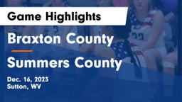 Braxton County  vs Summers County  Game Highlights - Dec. 16, 2023