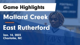 Mallard Creek  vs East Rutherford  Game Highlights - Jan. 14, 2023